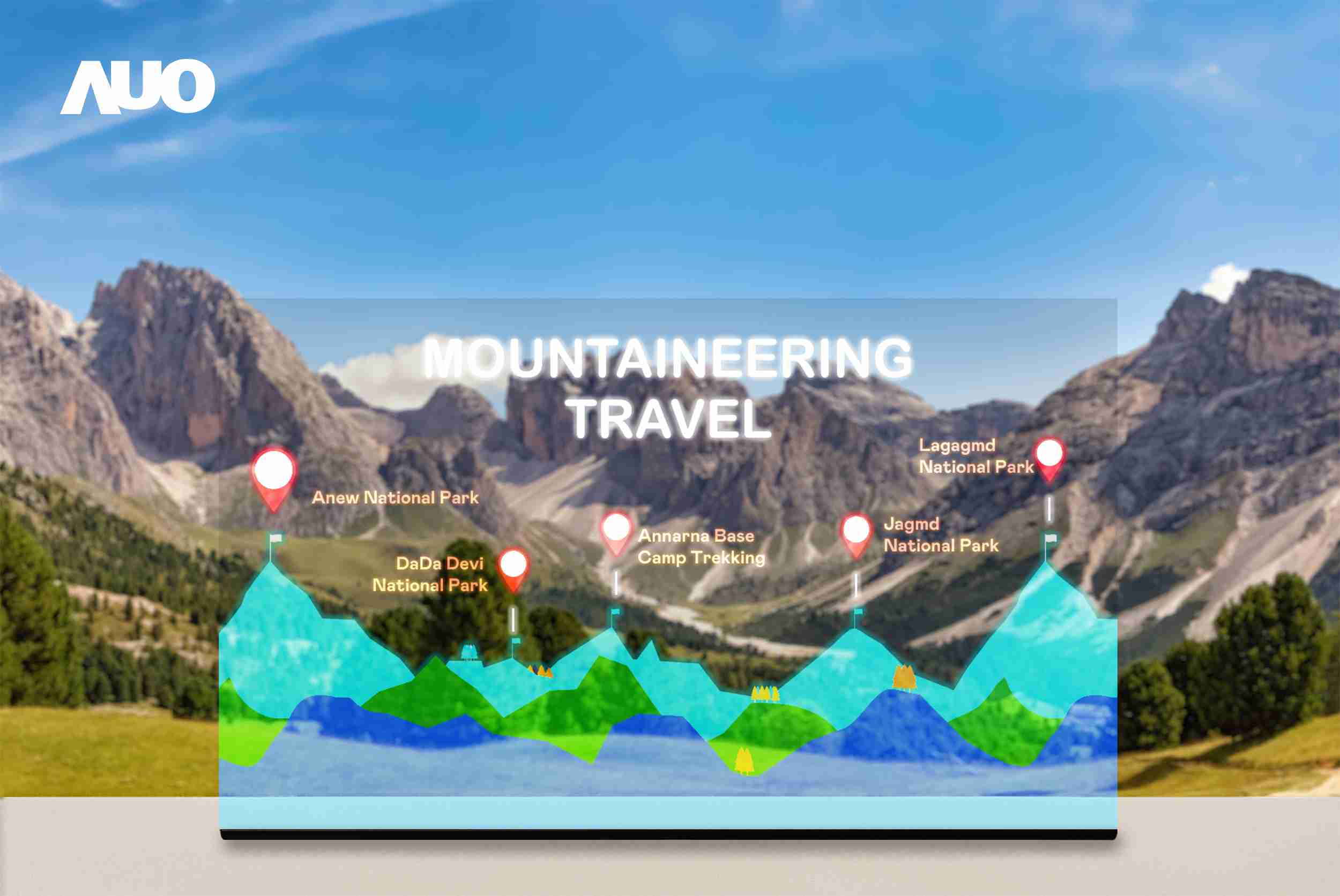 彩运网展示全球单片尺寸最大(*)42吋透明Micro LED显示器拼接而成的〝64吋透明Micro LED显示器〞，，，具备高透明度、、、、1,000 nits高亮度、、广色域、、采用三边无边框的无缝拼接等多重特色，，，，呈现超高清、、、细腻画质而不遮挡后方视觉，，，满足层峰需求，，，可广泛运用于零售、、艺术展览或商业空间等场域